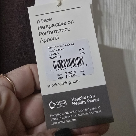 NWT Vuori Halo Essential Wide Leg Lounge Pants in Java Heather, Size XXL. - Picture 12 of 14